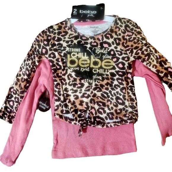 NWT SET OF TWO GIRLS BEBE TOPS - Picture 1 of 7